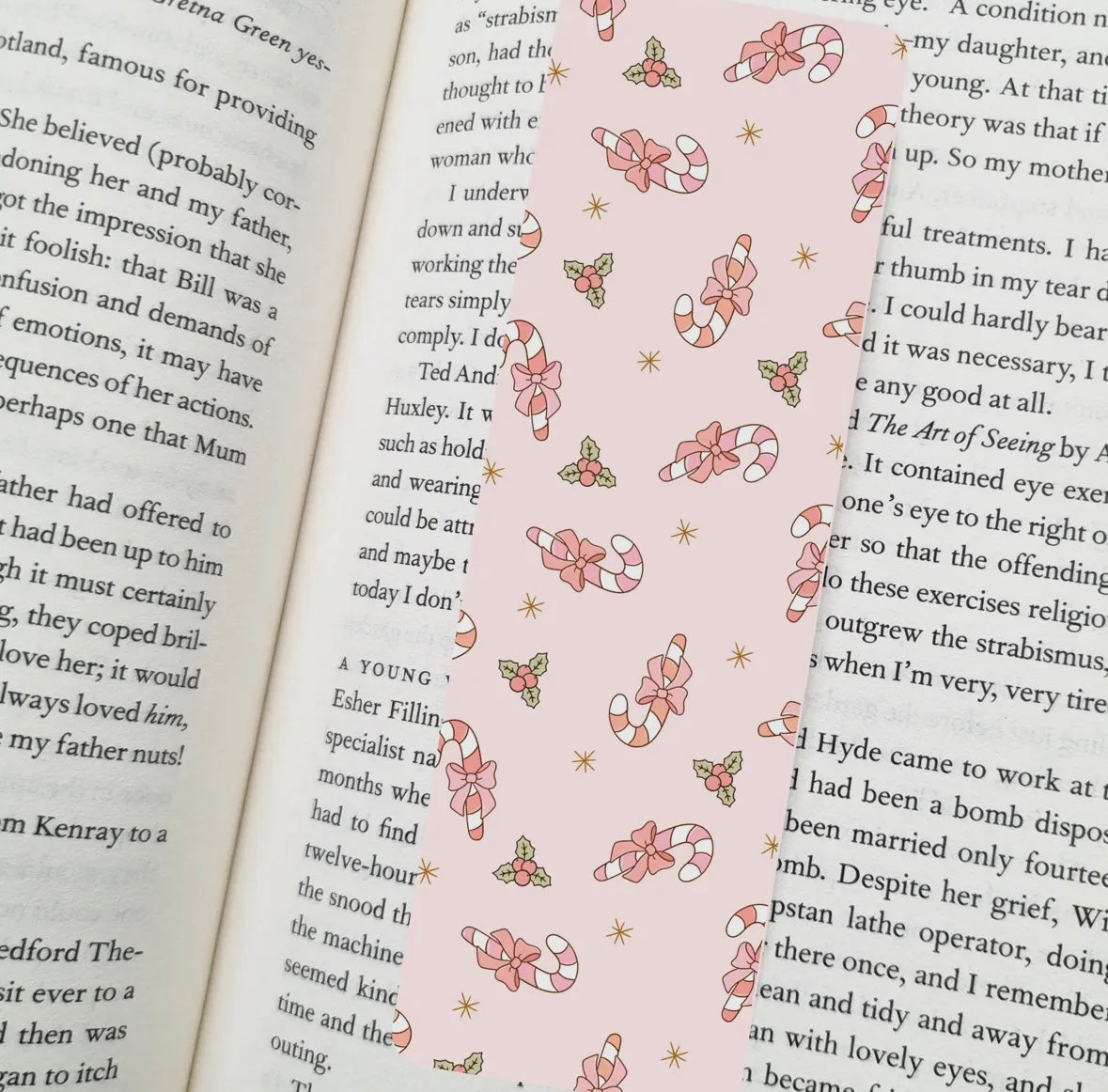 Candy canes bookmark