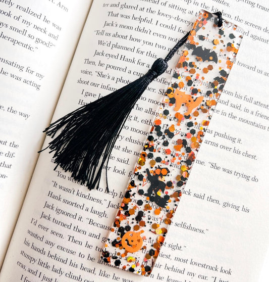 Jack-O Glitter Resin Bookmark