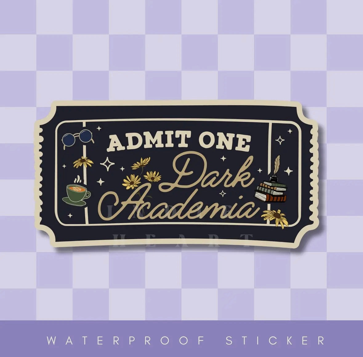 Dark Academia Ticket Sticker