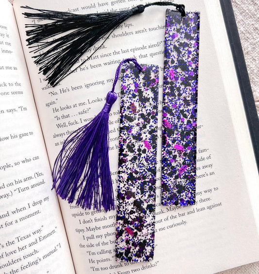 Batty Glitter Resin Bookmark